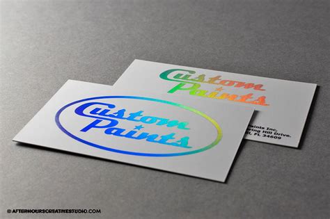 Holographic Foil Stamped Business Cards 450gsm - Metallic Foil Stamping