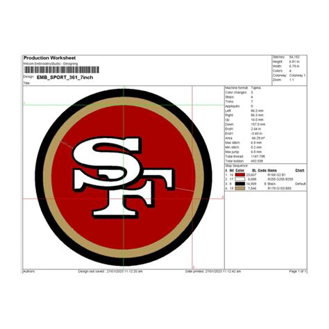 San Francisco 49ers Embroidery Designs, NFL Logo, NFL teams - Inspire ...