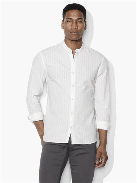 TEXTURED BAND-COLLAR SHIRT - John Varvatos