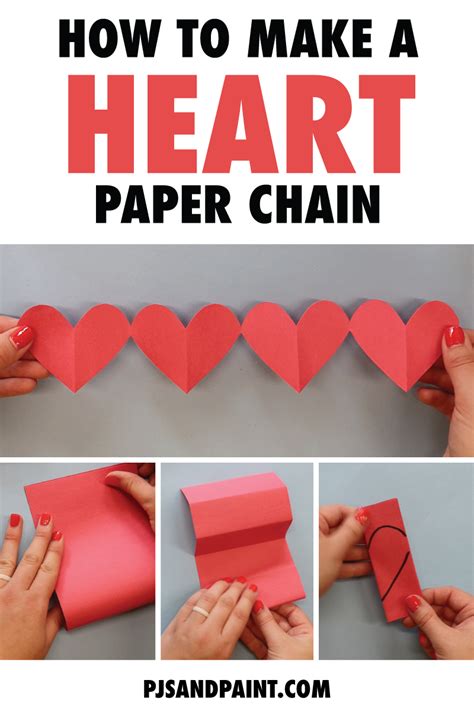 How to Make a Heart Paper Chain - Pjs and Paint