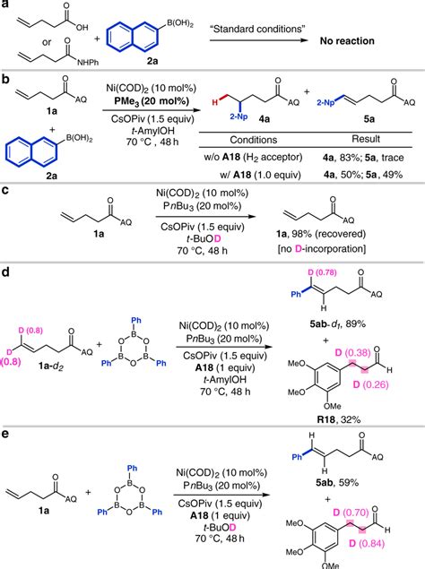 Experiments to elucidate Heck coupling mechanism. a Control experiments ...