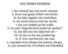 1000+ images about Six word stories on Pinterest | Six word story, Six word memoirs and Ernest ...