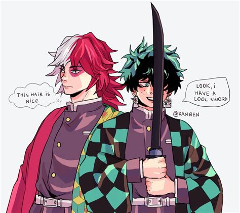 Tododeku Art in 2021 | Demon slayer x my hero academia, Anime crossover, Kny manga