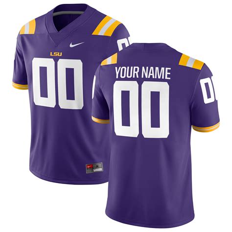 Nike LSU Tigers Purple Football Custom Game Jersey