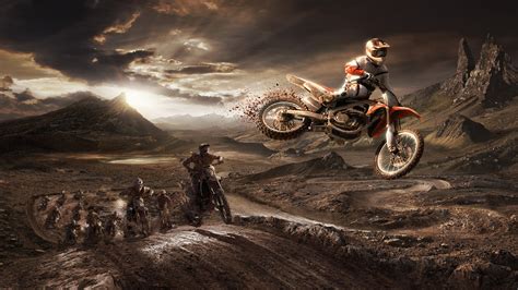 Dirt Bikes Jumping Wallpaper