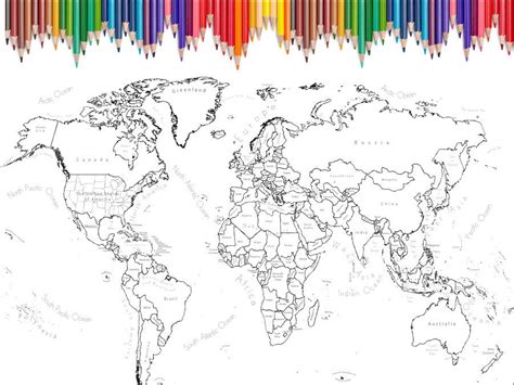 world map coloring page printable world map scrapbook size - rocket ship top speed coloring page ...