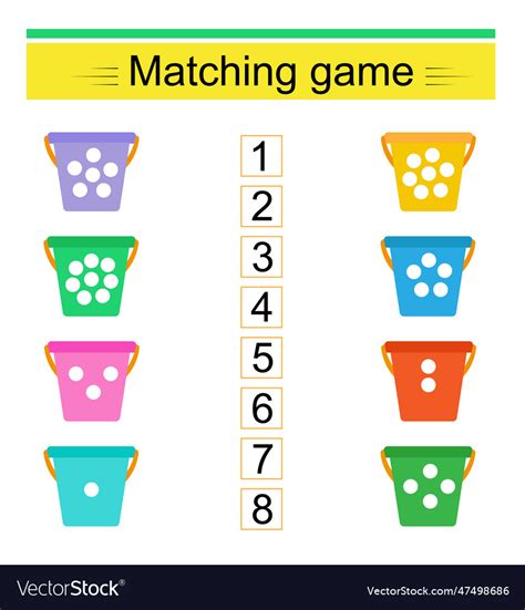 Math for kids matching game Royalty Free Vector Image