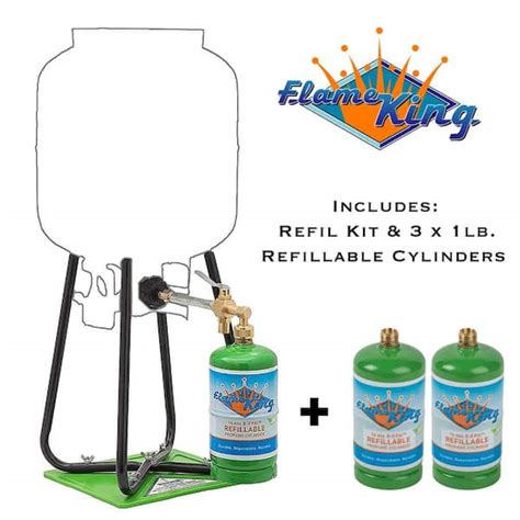 Three 1 lb. Refillable Propane Cylinders with Refill Kit | Survivalist ...