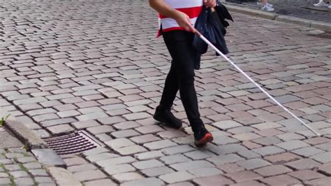 Blind Person Walking - Stock Video | Motion Array