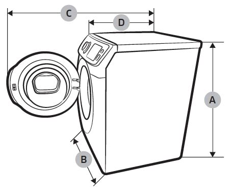 What are the recommended clearance measurements to install Front-Load Washer with AddWash ...