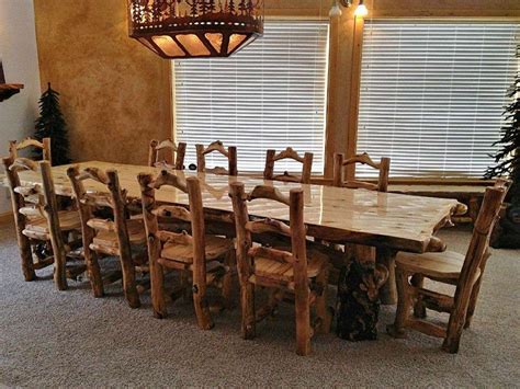 here is the table and chairs we need! | Large rustic dining table, Dining table rustic, Wood ...