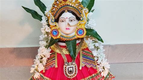 Mahalaxmi, Durga Devi special Sringar /Decoration /Kalash decoration at home /alankaram - YouTube
