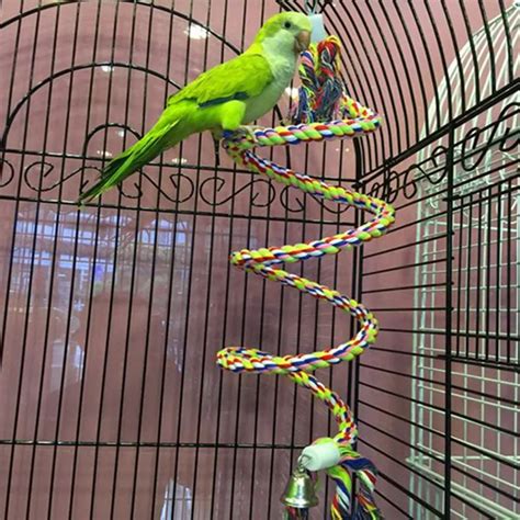 50cm New Parrot Toy Rope Braided Parrot Pet Chew Rope Budgie Perch Coil Bird Cage Cockatiel Toy ...