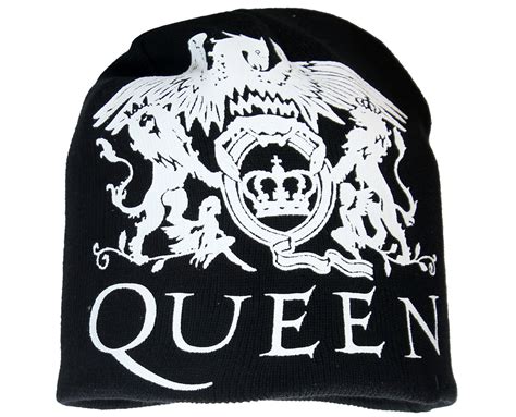 Queen Crest Beanie Hat Black - Popmerch.com