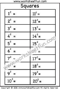 13 Squares & Square Roots ideas | square roots, free printable ...