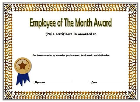 Employee of The Month Certificate Printable FREE 1 | Certificate templates, Awards certificates ...