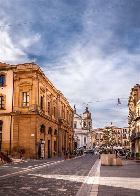 Corso Umberto I and the Caltanissetta Cathedral, Sicily, Italy Editorial Stock Photo - Image of ...