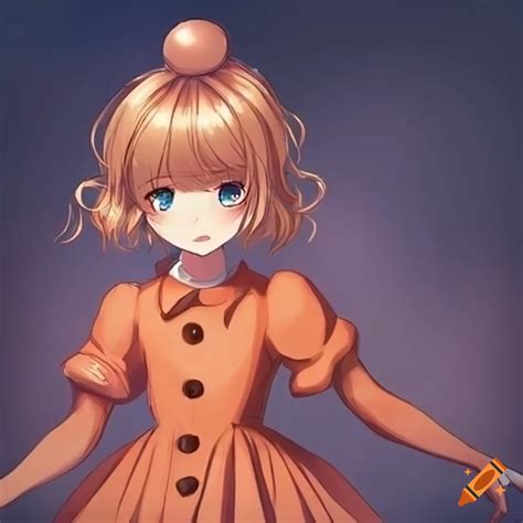 Anime girl in orange princess dress on Craiyon