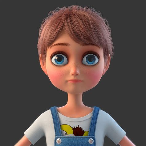 3d model of cartoon girl rigged | Girl cartoon, Cartoon, 3d model