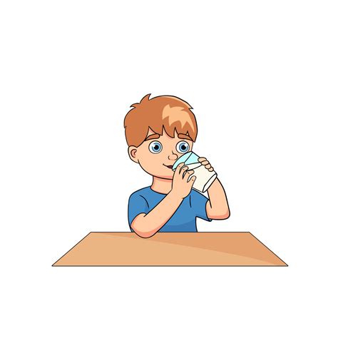 child drinking milk cartoon 11558521 Vector Art at Vecteezy