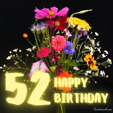 Happy 52nd Birthday Cards with Best Wishes