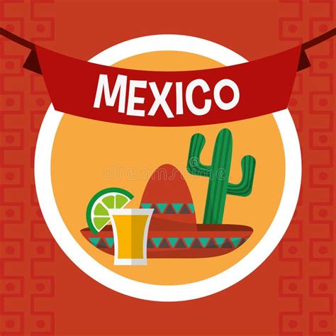 Mexico landmarks design stock vector. Illustration of landmark - 63400176