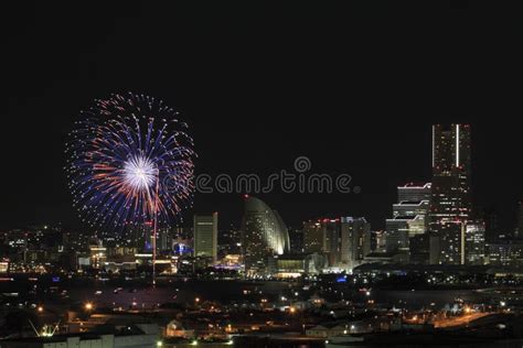 Fireworks in Yokohama Port Festival at Japan Stock Image - Image of ...