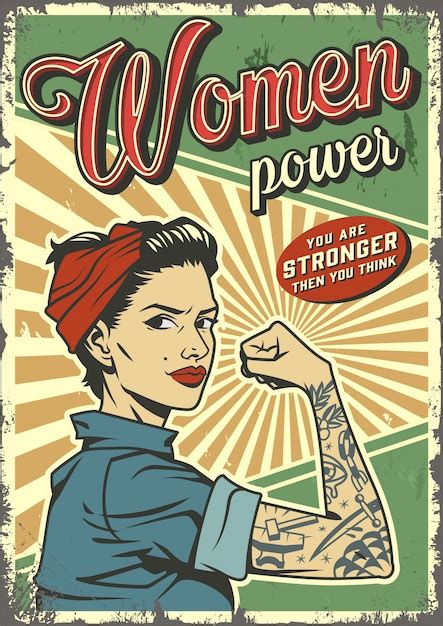 Free Vector | Vintage woman power poster