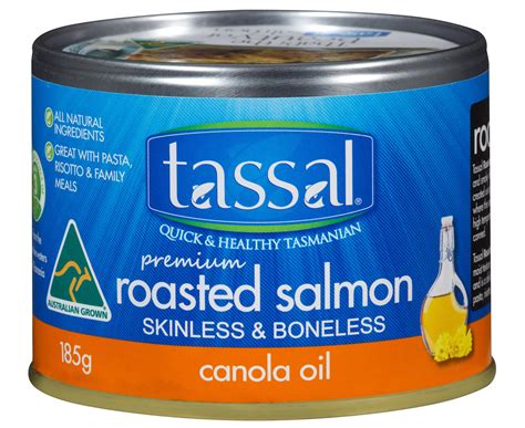 3 x Tassal Roasted Atlantic Salmon in Canola Oil 185g | GroceryRun.com.au
