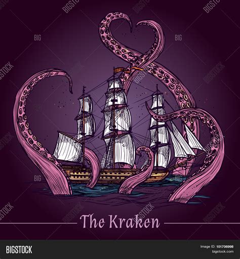 Kraken Sketch Vector & Photo (Free Trial) | Bigstock