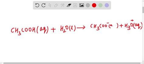 SOLVED: write an equation for the dissociation of acetic acid in water