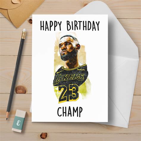 Lebron James Happy Birthday Champ Customizable NBA | Etsy