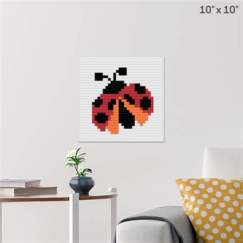 Ladybug Pixel Art Wall Poster - Build Your Own with Bricks! - BRIK