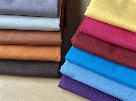 Plain Medium Weight Cotton Fabric For Dressmaking Curtains Light Upholstery Material Mixed ...