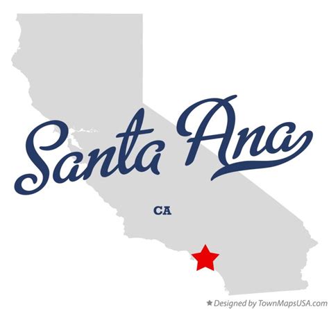 Map of Santa Ana, CA, California