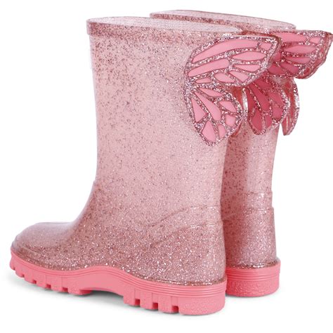 Sophia Webster Girls Butterfly Glitter Rain Boots - BAMBINIFASHION.COM