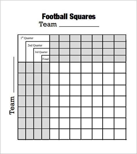 Printable Football Squares With Numbers