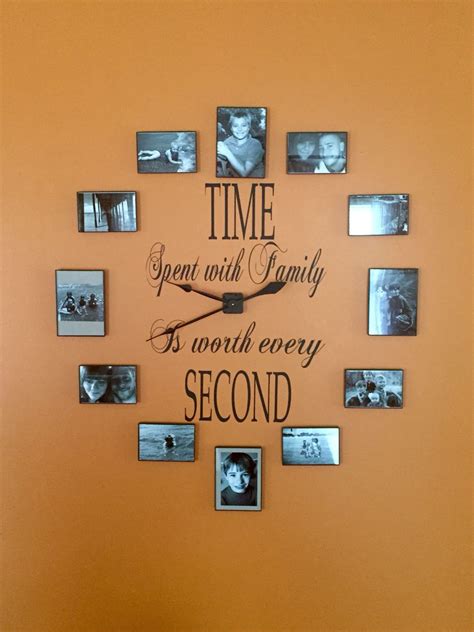 Diy picture clock. Hobby lobby clock hands $15, picture frames from the dollar store, and found ...