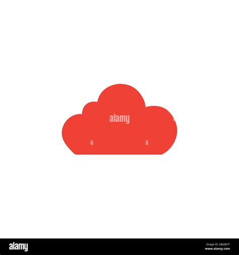 Cloud Red Icon On White Background. Red Flat Style Vector Illustration ...