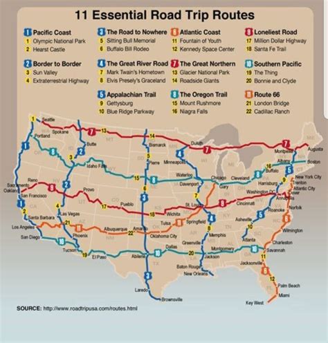 Printable Road Trip Maps