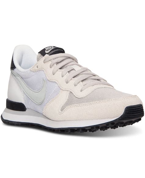 Nike Leather Women's Internationalist Casual Sneakers From Finish Line in Light Bone/White/Black ...