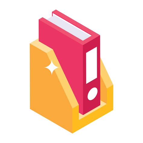 Office folder holder, isometric icon of file rack 6434052 Vector Art at Vecteezy