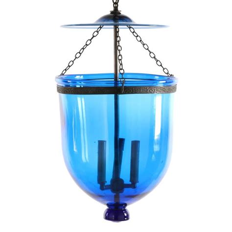 Regency Style Blue Glass Smoke Bell Pendant Light (Lot 202 - New Year Estate AuctionJan 5, 2023 ...