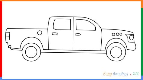 How to draw a Pickup Truck step by step easy - YouTube