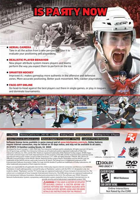 NHL 2K10 cover or packaging material - MobyGames