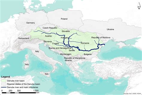 River Danube Map Europe