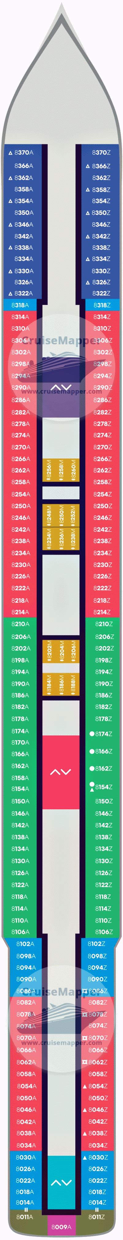 Valiant Lady deck 8 plan | CruiseMapper