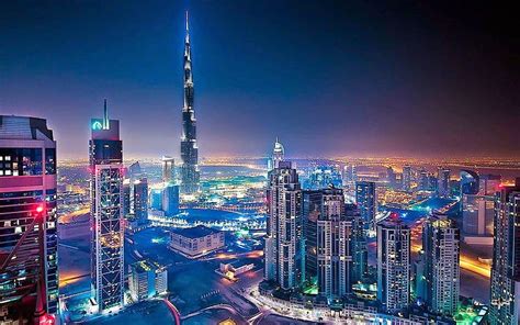 Dubai EUWV6R, Dubai Night Skyline HD wallpaper | Pxfuel