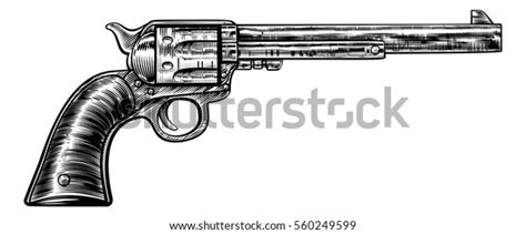 Gun Revolver Handgun Six Shooter Pistol Stock Vector (Royalty Free) 560249599 | Shutterstock