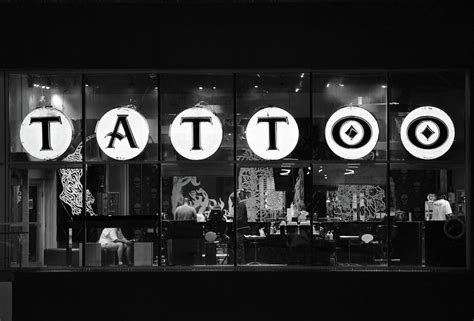 Tattoo Parlor on the Las Vegas Strip Black and White Photograph by Shawn O'Brien - Pixels